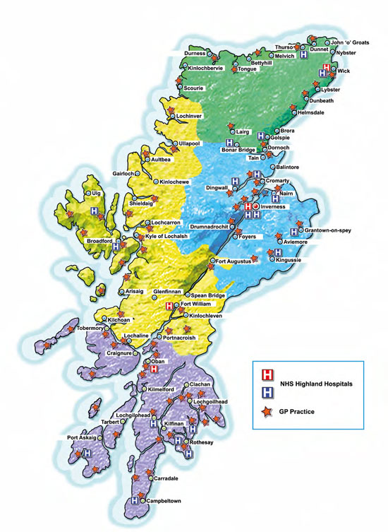 Map of NHS Highland